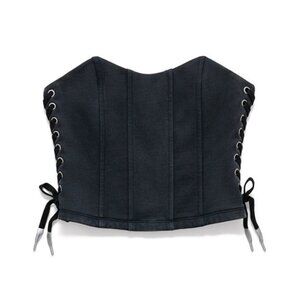 H&M Heron Preston Collab Limited Edition Black Washed Look Corset M NWT